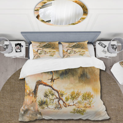 Ensemble de housse de couette traditionnel en polyester microfibre avec pin incurvé au sommet du sommet Sokolica