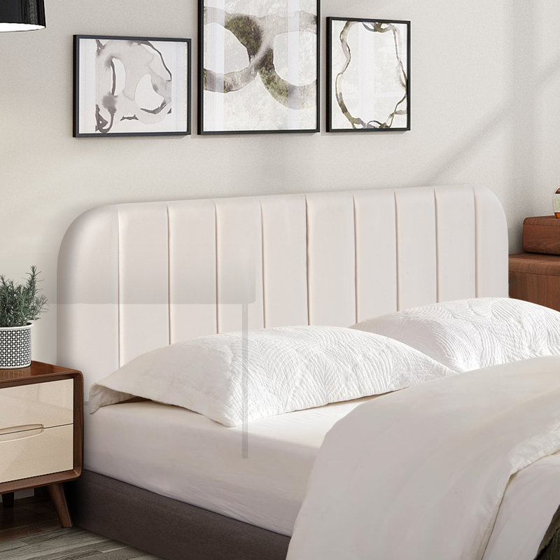 Upholstered Easy Assemble Headboard, Beige, Queen