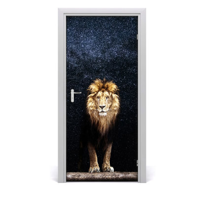 Lion Under The Stars Door Decal