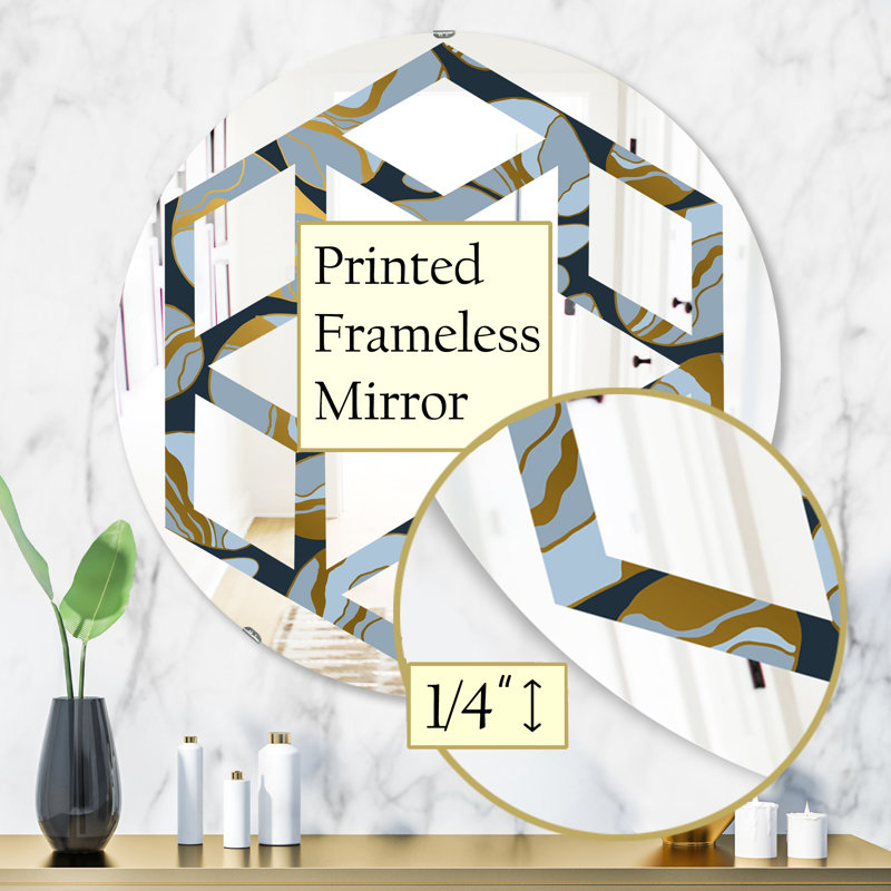 Miroir mural Hexagon Star Marble Design IV, H 31,5 po x l po