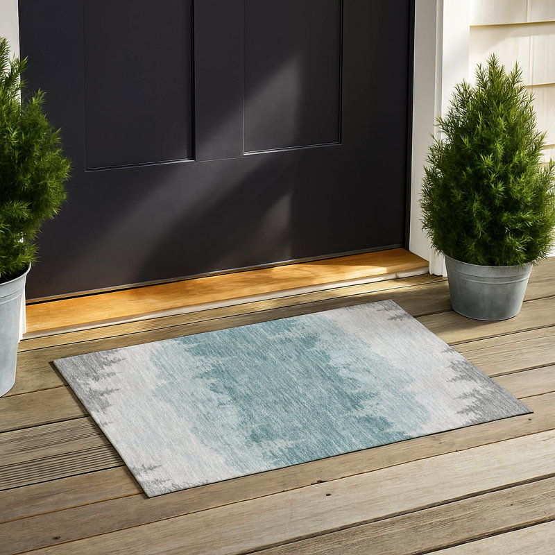 Tapis intérieur / extérieur lavable à la machine Chantille ACN2861, Argent, 2 pi 6 po x 3 pi 10 po
