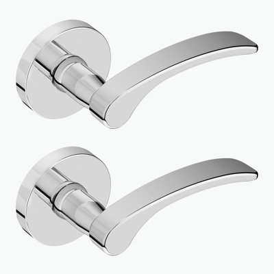 Levier de porte simple Brook de style moderne dissimulé ne se retourne pas (garde-robe, garde-manger ou couloir) - Style minimaliste élégant en chrome