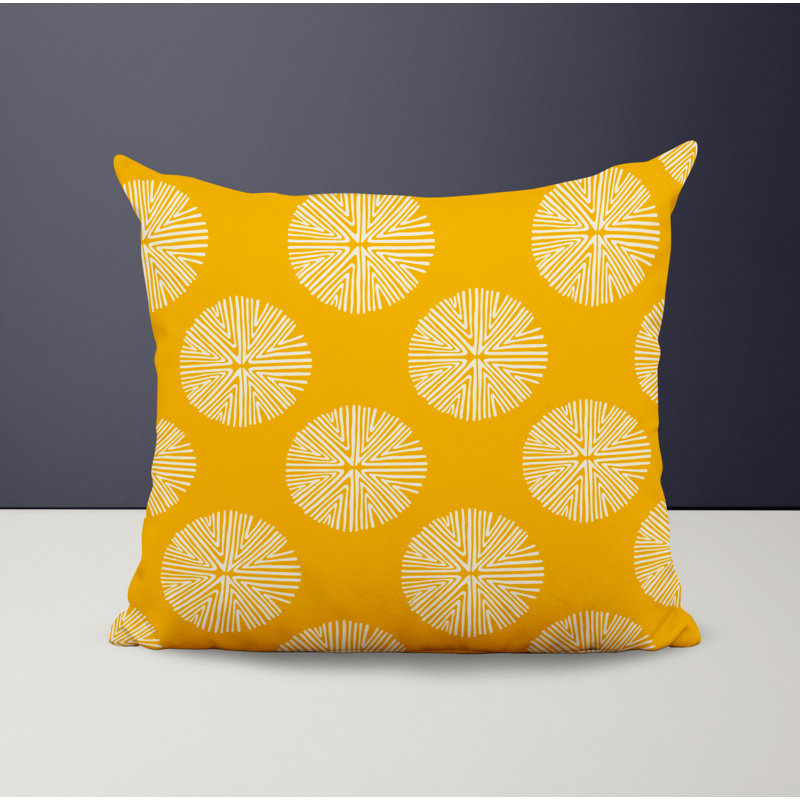 Housse et insert de coussin décoratif en polyester, L 15 po x H 15 po, Jaune