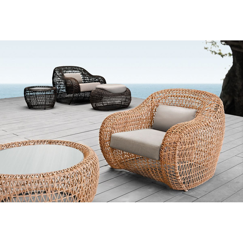 Balou Outdoor Coffee Table, 15.25" H x 24" W x 24" D, Brown