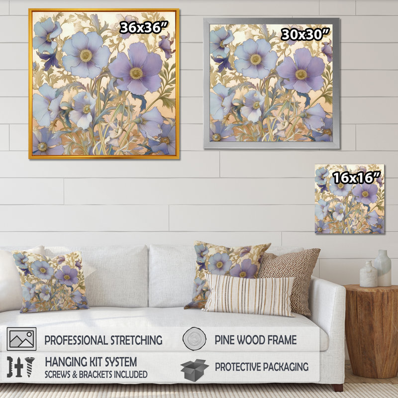 «Retro Collage Blooming White Chrysanthemum», reproduction sur toile, H 36 po x l 36 po x P 1,5 po, Cadre simple blanc