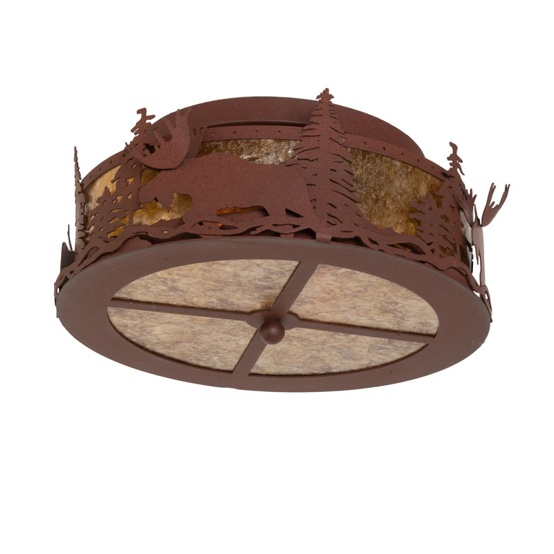 Plafonnier encastré à tambour 18,5 po 2 lumières unique