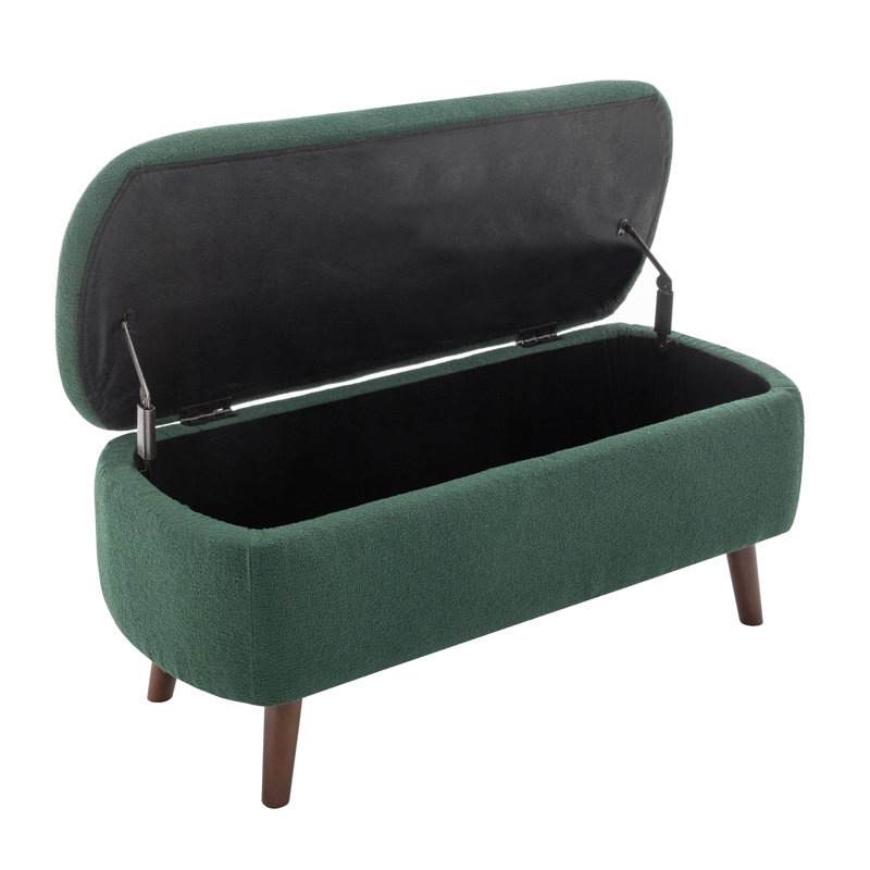 Banc de rangement en tissu Caralina, Vert