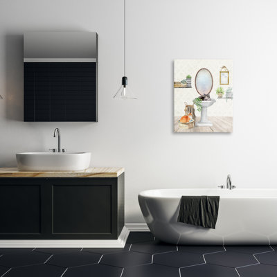 «Cats in Bathroom Scene», art mural par Kim Allen