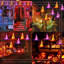 Décoration de fête d'Halloween pour chapeau de sorcière suspendue d'Halloween - 16 pi de longueur, 8 modes d'éclairage (télécommande), imperméable à l'eau et à piles