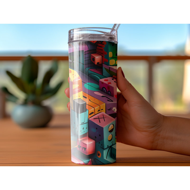 Choose Handmade Tumblers 591ml Vacuum Insulated Stainless Steel (18/8) Travel Tumbler with Straw