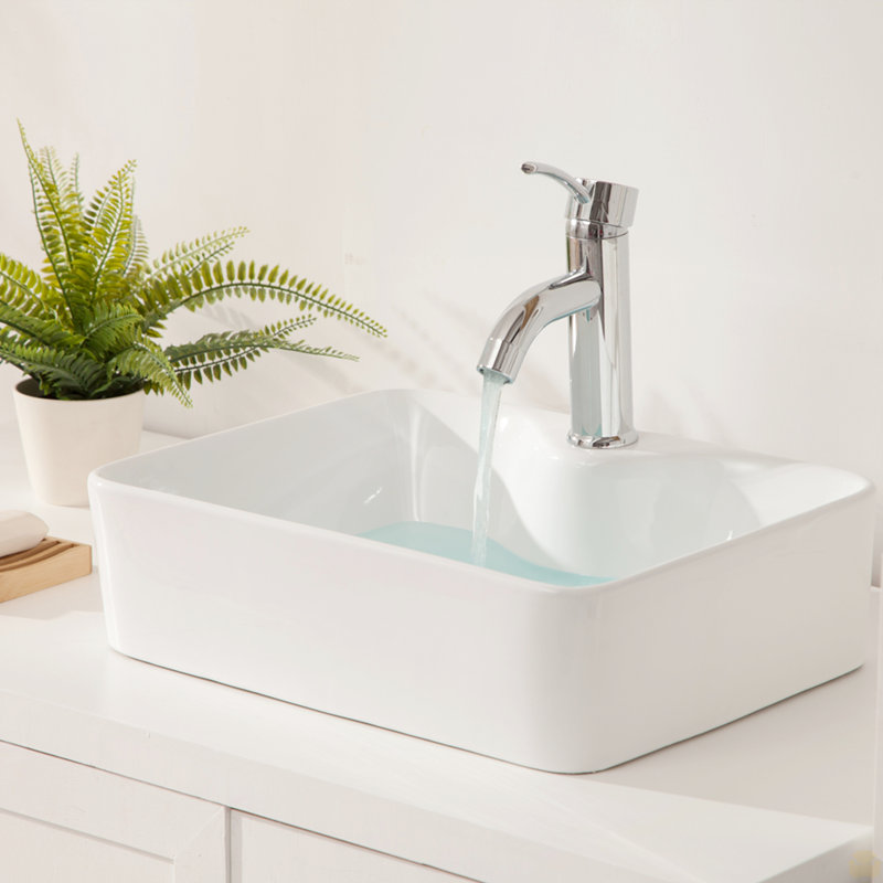 19"X15" Ceramic Rectangular Vessel Bathroom Sink