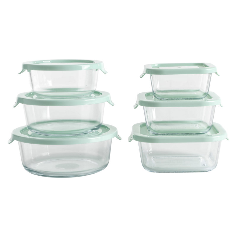 Martha Stewart 12-Piece Clear Glass Food Storage Container Set With Lids