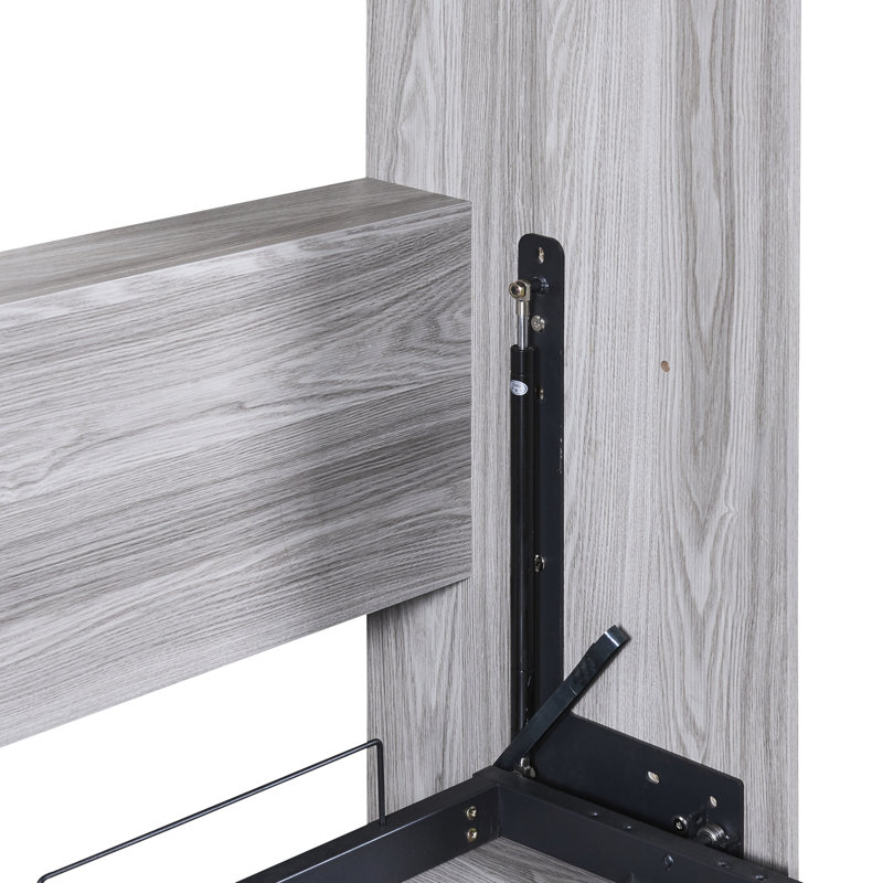 Armoire de lit Space Grey, pleine grandeur - soutien solide et gestion intelligente de l'espace, construction stable