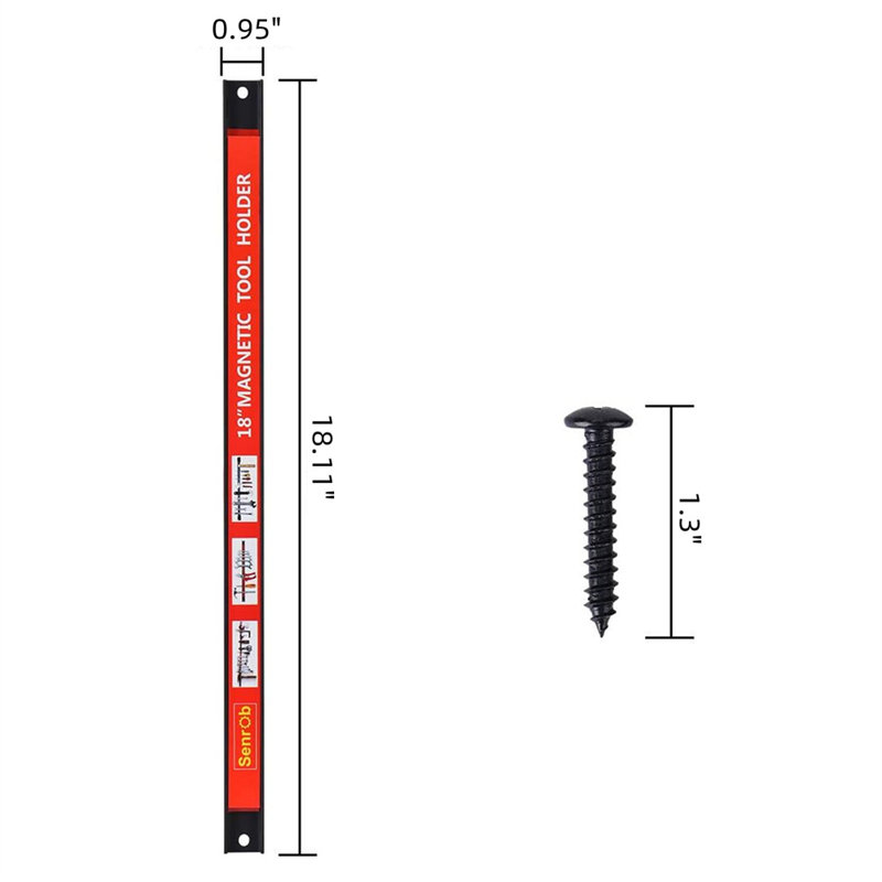 8 pièces de porte-outils magnétique, H 0,88 po x l 18 po x P 0,5 po, Bleu clair