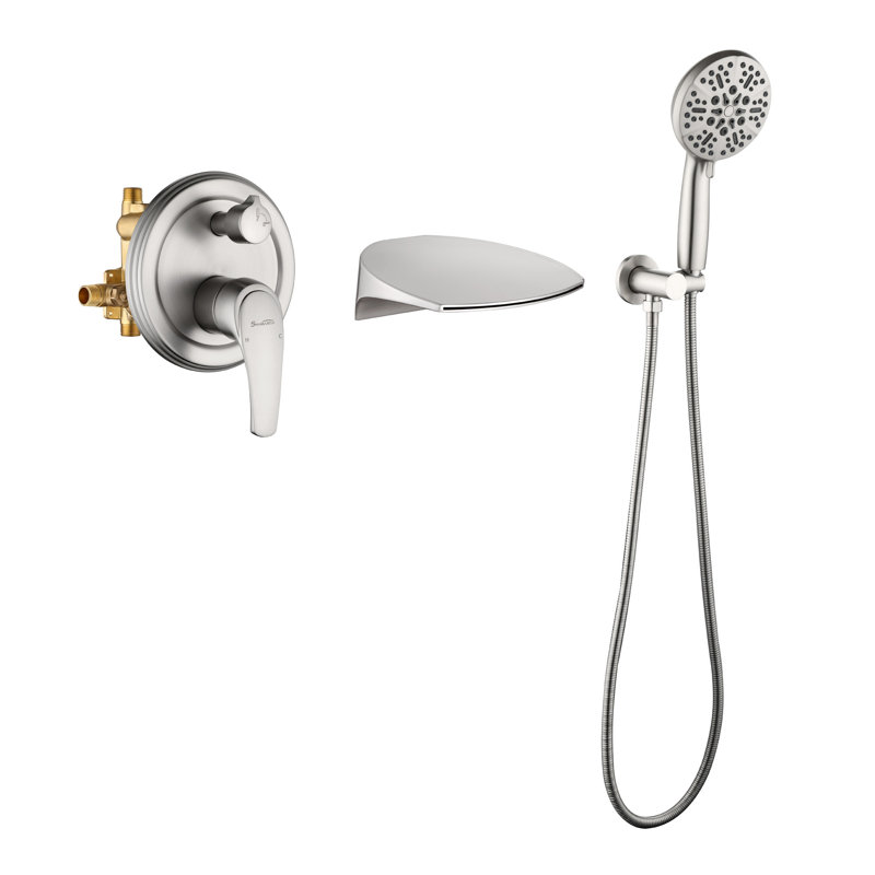 Wall Tub Spout with Diverter, Brushed Nickel