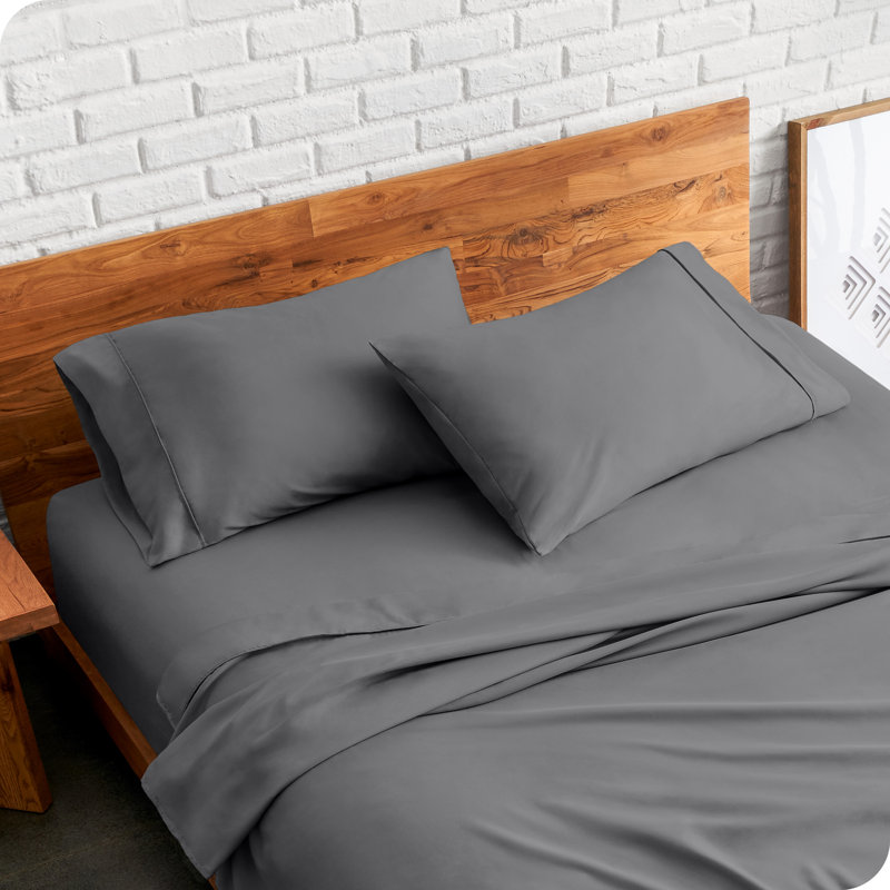 Soft Microfiber Pillowcase Set, Grey, 2 King Pillowcases