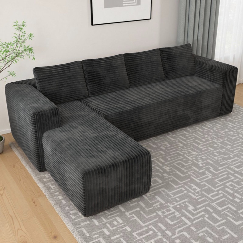 Canapé modulaire en L Plusur Corduroy