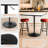 Bistro Pub Table Square Adjustable Height Cocktail Bar Table with Metal Base and Wooden Table Top-359556651-355443104