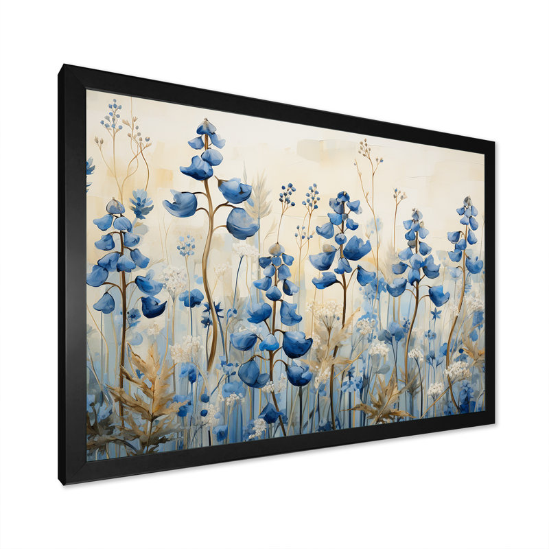 «Blue Bonnets Field Tranquility V», reproduction sur toile, Noir, H 34 po x l 44 po x P 1,5 po