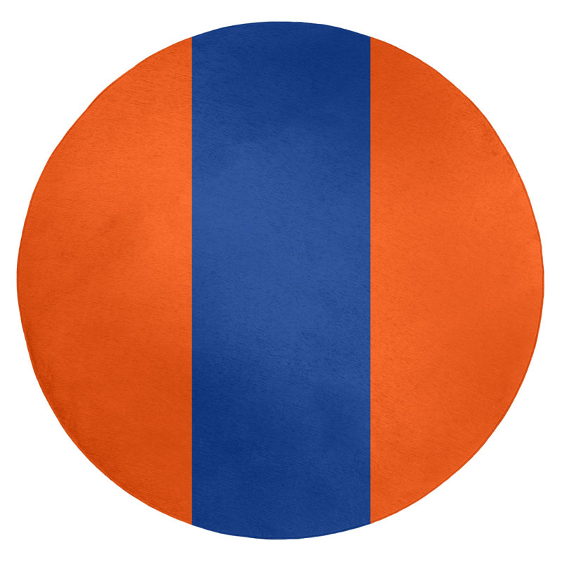 Orange tissé à plat, Rond 5 pi