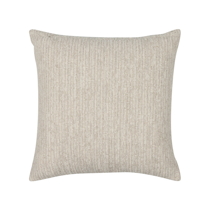 Macrame Fawn Soft Chenille with Handwoven Rope Accents Indoor & Outdoor Woven Accent Pillow, Square 20”