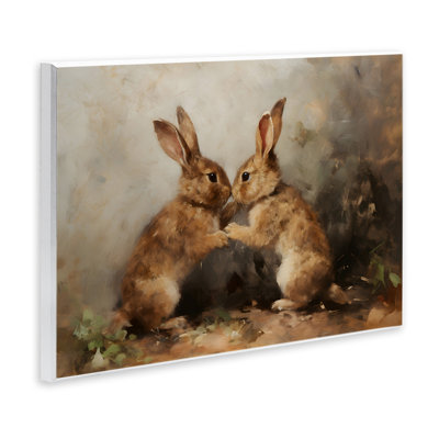«Bunny Boxing Duo», plaque murale par Petal Prints Design