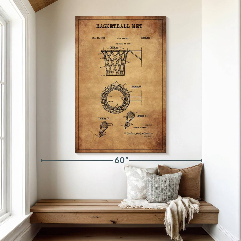 Panier de basketball breveté, H 51 po x l 34 po