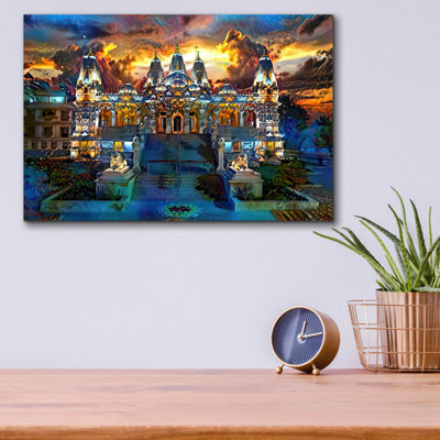 «Baps Shri Swaminarayan Mandir - Dhari 2025» par Pedro Gavidia, art mural en verre acrylique, 16 po x 12 po