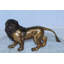 Petite sculpture de lion en bronze, art de la marche 15 po x 5 po x H 8 po