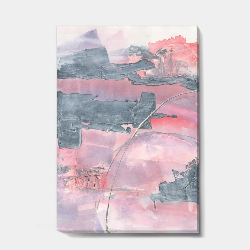 Durty Shabby Pink Blush II - reproduction d'art sur toile tendue, H 46 po x l 36 po x P 1,5 po