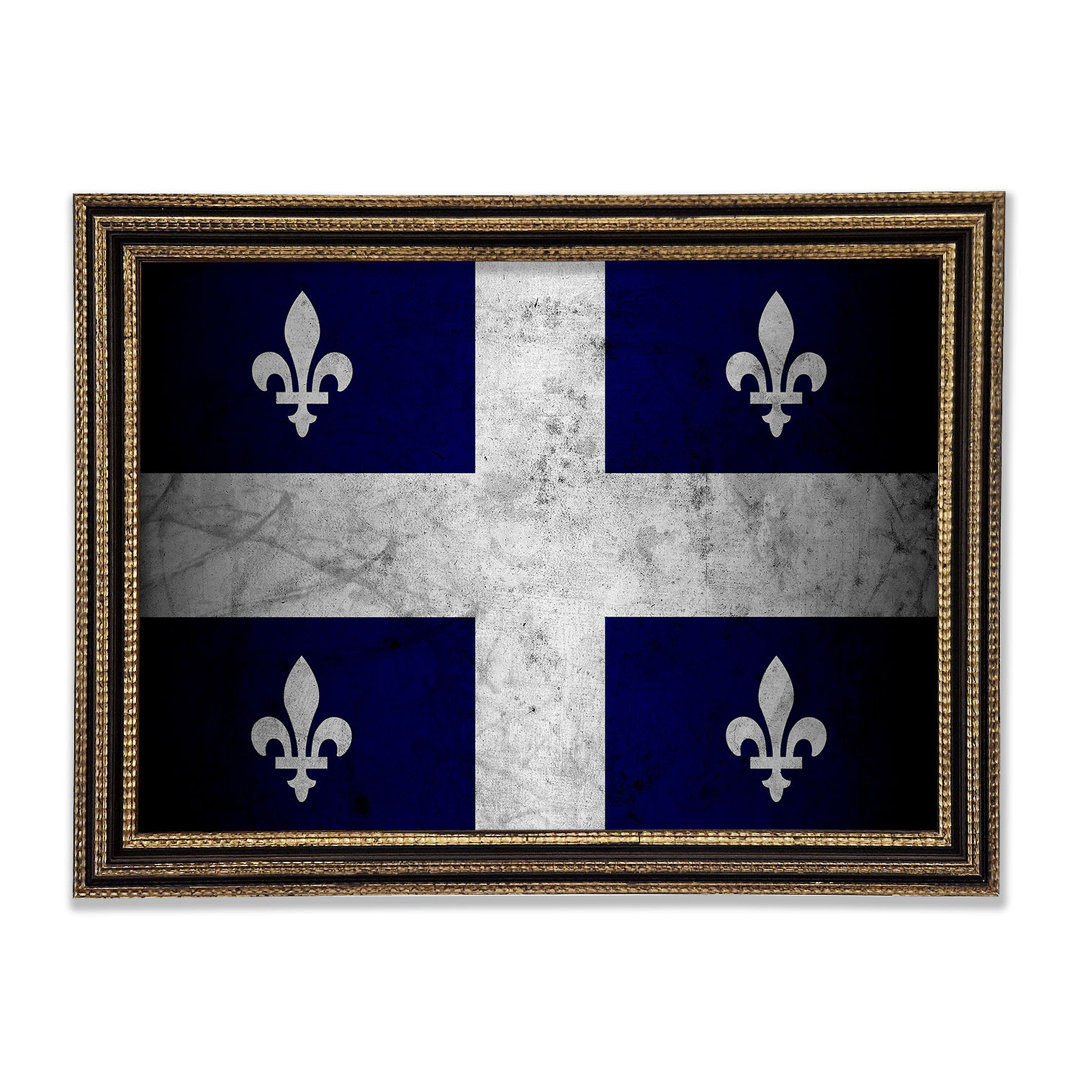 Quebec Grunge Flagge - Einzelner Bilderrahmen Kunstdrucke