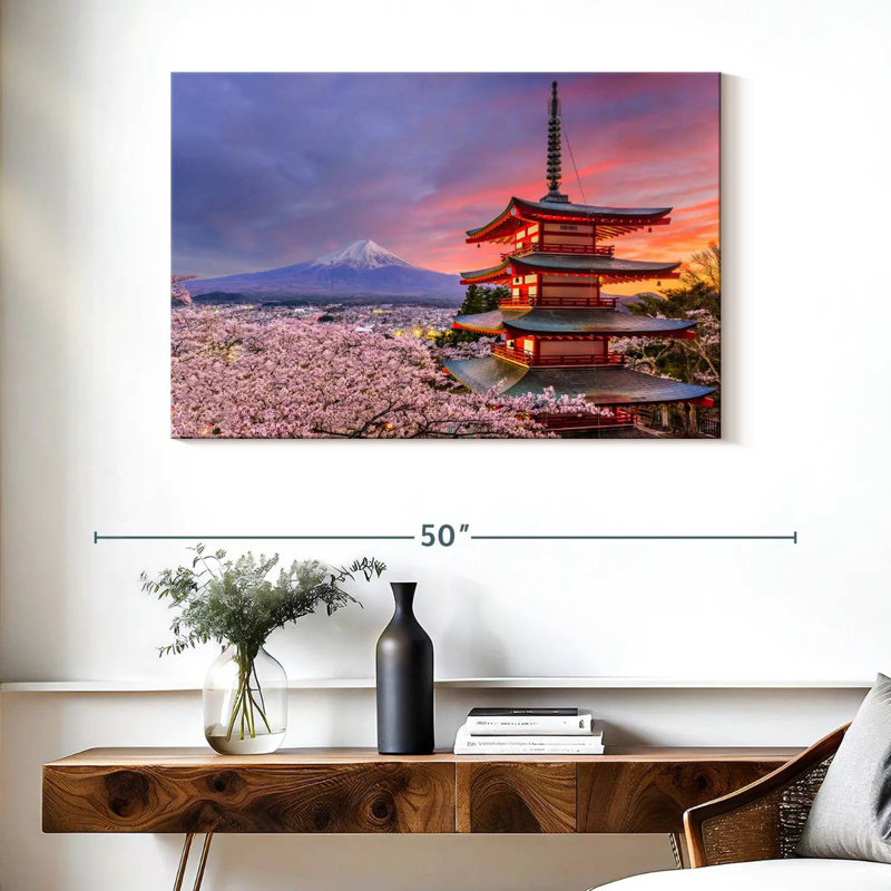 Lilie pagode et Mont Fuji, H 26 po x l 39 po