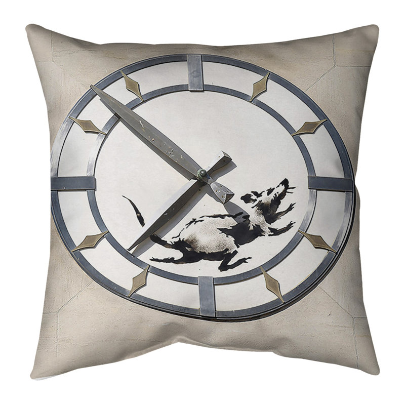 Rat Clock Pillow, 26" x 26", Poly Twill