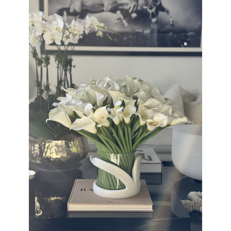 Calla Lilies In Vitra Hurricane Vase
