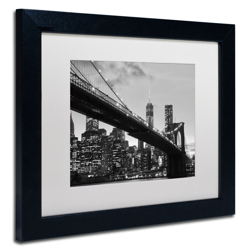 Rindge «Brooklyn Bridge 5» par CATeyes, reproduction de photo encadrée, H 11 po x l 14 po, Blanc