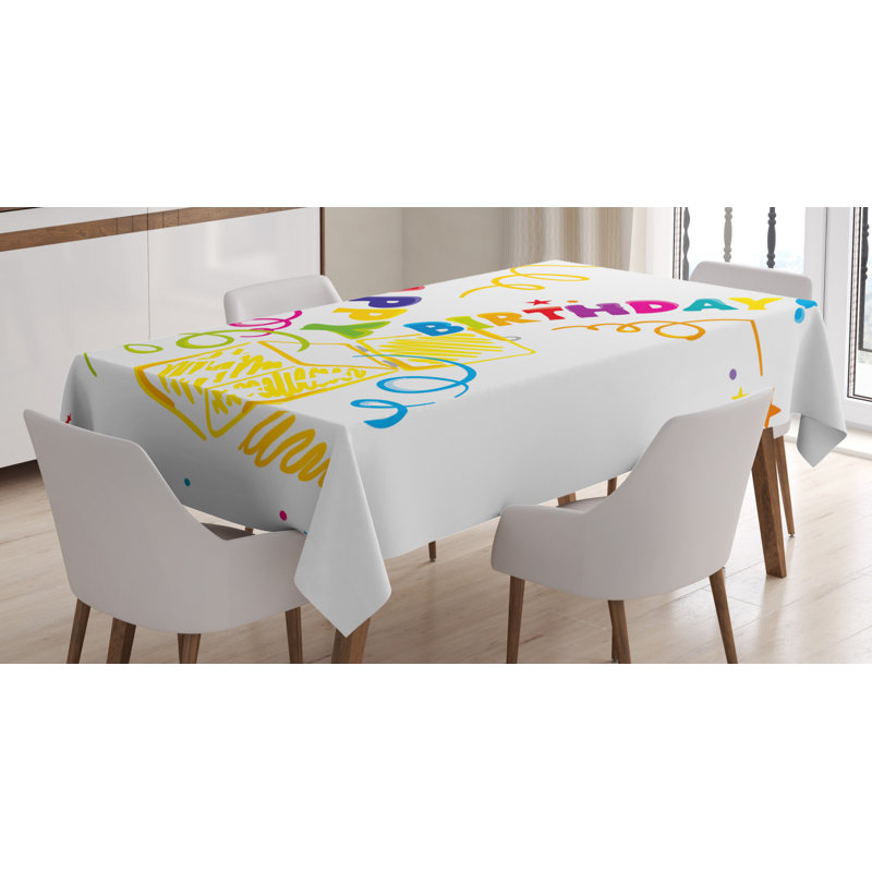 Birthday Surprise in a Box Tablecloth, 84" L x 60" W