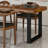Nordic style iron and solid wood dining table set.