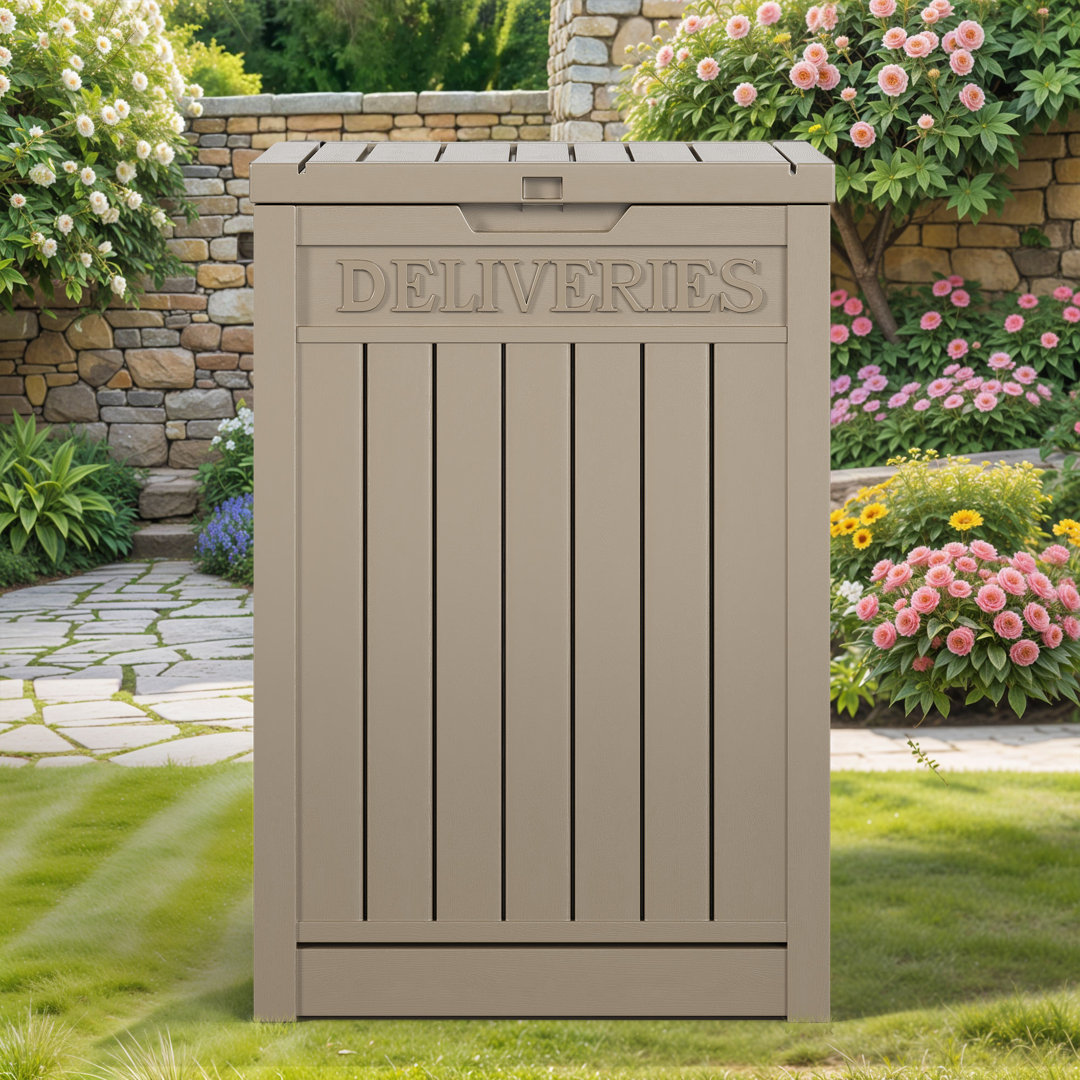 Edrosie Inc 21.5'' W 51 Gallons Water Resistant Resin Lockable Deck Box Edrosie Inc 