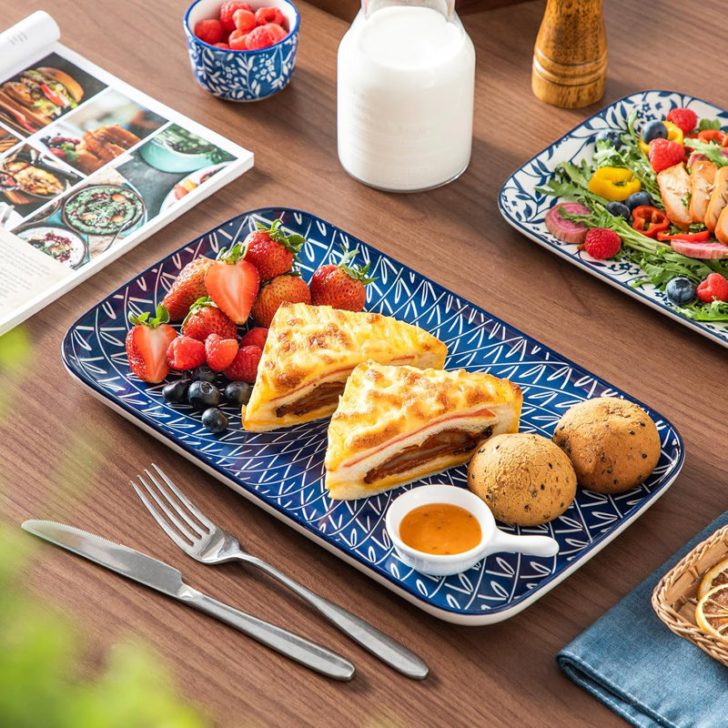 Serving Platters Set of 3, 16"/14"/12" Inch Rectangular Trays - Serving Platter Extra Large