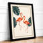 Flamingos and Monstera Botanical - Framed Print-528470804-528470805