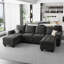 Shavera Velvet U-Shaped Sectional Couch Convertible Large Sofa Bed Sleeper With Storage Ottoman-897483178