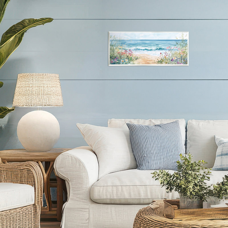 Plaque murale Wildflower Seascape Beach, design par Heidi Kuntz