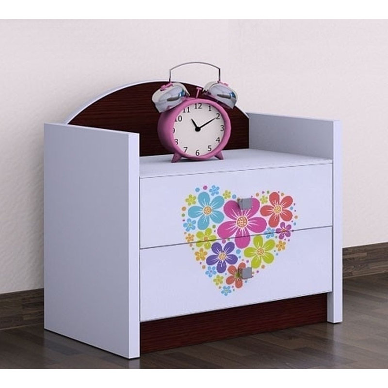 Justice 2 Drawer Nightstand, Dark Brown