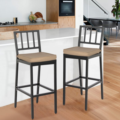 Randin 40.1" Patio Bar Stool with Cushion