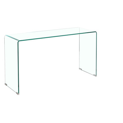 Transparent Tempered Glass Console Table - Modern And Functional Easy To Clean Desk For A Stylish Home Office With Bent Versatile Safe Daily Operations