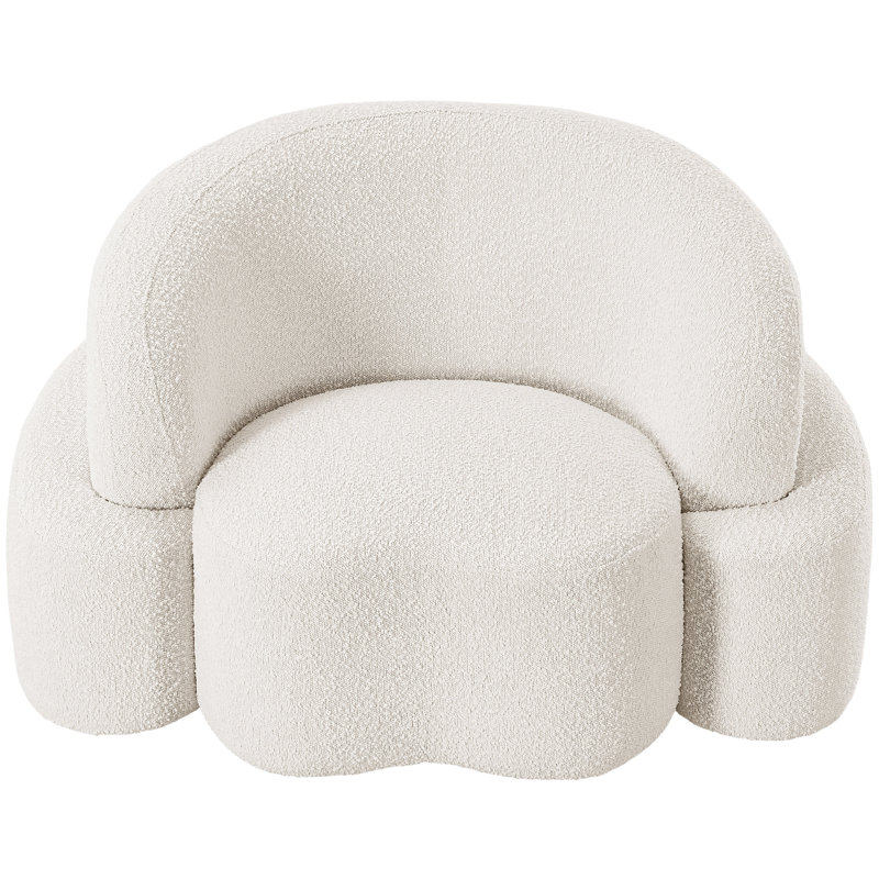 Hinely Upholstered Armchair, Cream Boucle Fabric