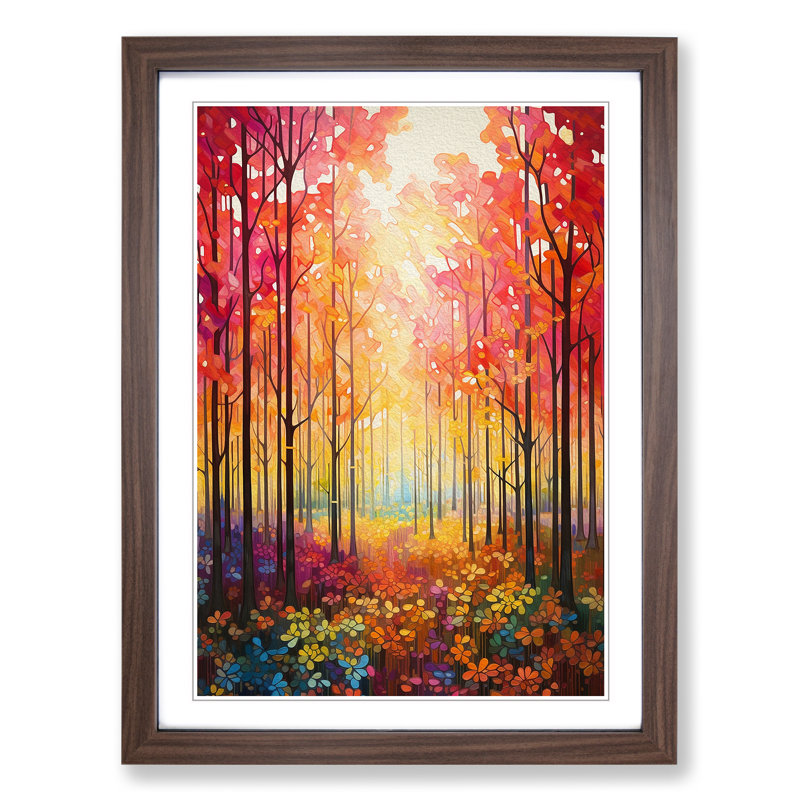 Single Picture Frame Print on Wood, Walnut Framed, 34cm H x 25cm W