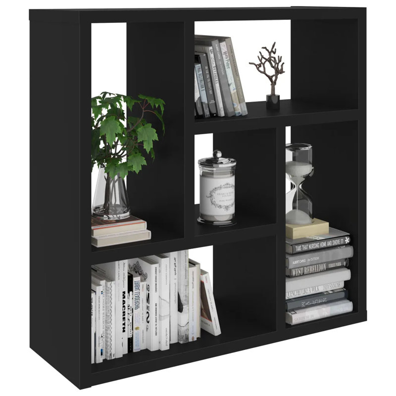 Wall Shelf 45.1x16x45.1 cm Engineered Wood, Black