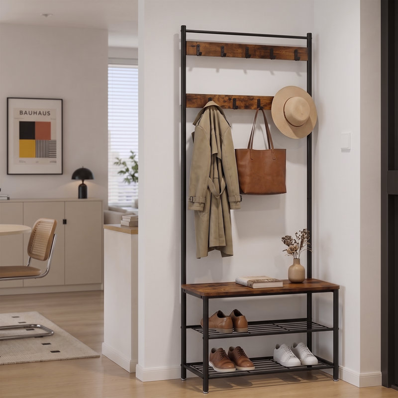 27.6 " Wide Hall Tree with Shoe Storage