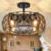 17” Cage Ceiling Fan With Light, Rustic Farmhouse Ceiling Fan With Remote Control, Low Profile Ceiling Fan Light